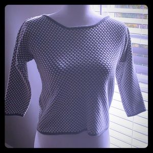 Grey and white polka dot sweater